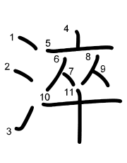 Thứ tự nét chữ 淬
