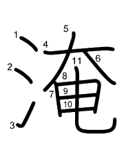 Thứ tự nét chữ 淹