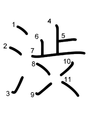 Thứ tự nét chữ 渋