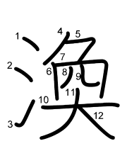 Thứ tự nét chữ 渙