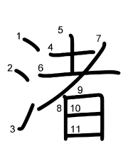 Thứ tự nét chữ 渚