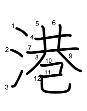 Thứ tự nét chữ 港