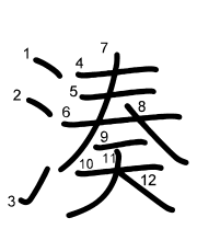 Thứ tự nét chữ 湊