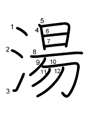 Thứ tự nét chữ 湯