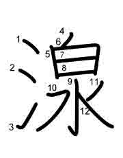 Thứ tự nét chữ 湶