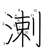 Thứ tự nét chữ 溂
