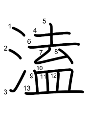 Thứ tự nét chữ 溘