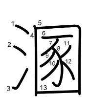 Thứ tự nét chữ 溷