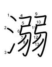 Thứ tự nét chữ 溺