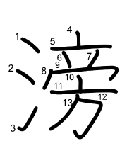 Thứ tự nét chữ 滂