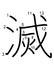 Thứ tự nét chữ 滅