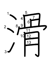 Thứ tự nét chữ 滑