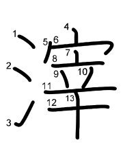 Thứ tự nét chữ 滓