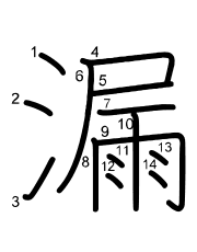 Thứ tự nét chữ 漏