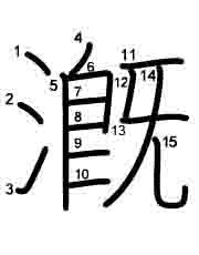 Thứ tự nét chữ 漑