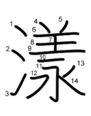 Thứ tự nét chữ 漾