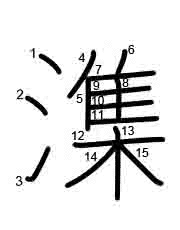 Thứ tự nét chữ 潗
