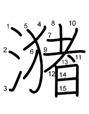 Thứ tự nét chữ 潴