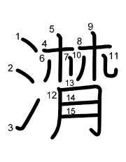 Thứ tự nét chữ 潸