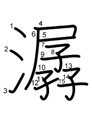 Thứ tự nét chữ 潺