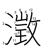 Thứ tự nét chữ 澂