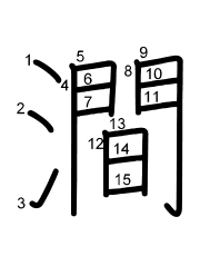 Thứ tự nét chữ 澗
