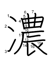 Thứ tự nét chữ 濃