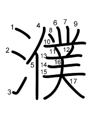 Thứ tự nét chữ 濮