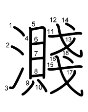 Thứ tự nét chữ 濺