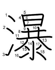 Thứ tự nét chữ 瀑