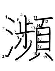 Thứ tự nét chữ 瀕