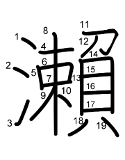 Thứ tự nét chữ 瀨