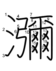 Thứ tự nét chữ 瀰