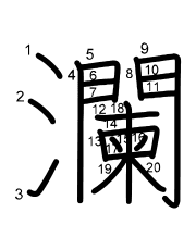 Thứ tự nét chữ 瀾