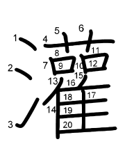 Thứ tự nét chữ 灌