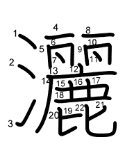 Thứ tự nét chữ 灑
