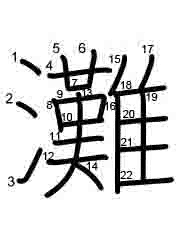 Thứ tự nét chữ 灘