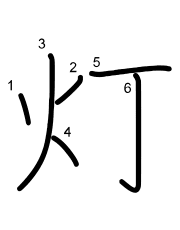 Thứ tự nét chữ 灯