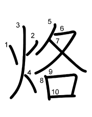 Thứ tự nét chữ 烙