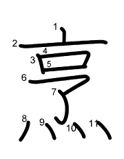 Thứ tự nét chữ 烹