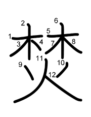 Thứ tự nét chữ 焚