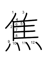 Thứ tự nét chữ 焦