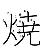 Thứ tự nét chữ 焼