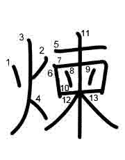 Thứ tự nét chữ 煉