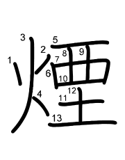 Thứ tự nét chữ 煙