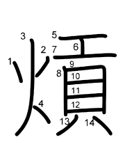 Thứ tự nét chữ 熕
