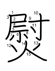Thứ tự nét chữ 熨