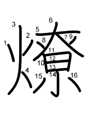 Thứ tự nét chữ 燎
