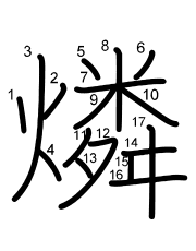 Thứ tự nét chữ 燐