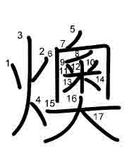 Thứ tự nét chữ 燠